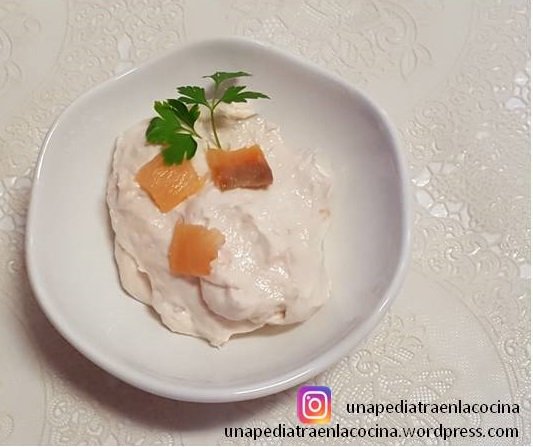 crema de queso y salmón
